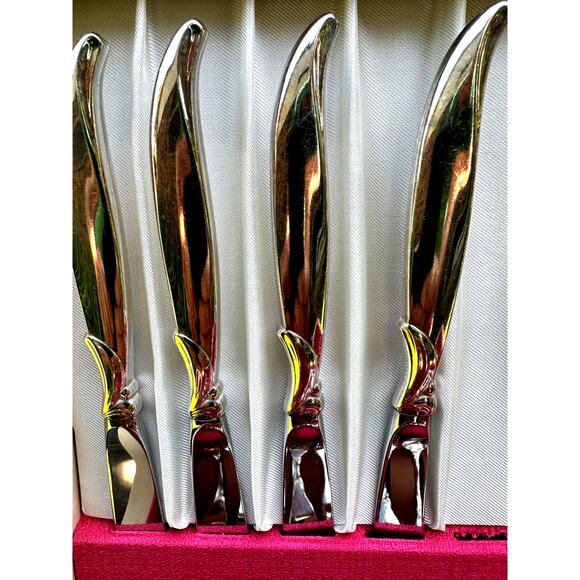 1847 MCM Rogers Bros 'Flair' 67-PC Silverplate 7-PC Place Setting Service for 8 - Picture 12 of 16